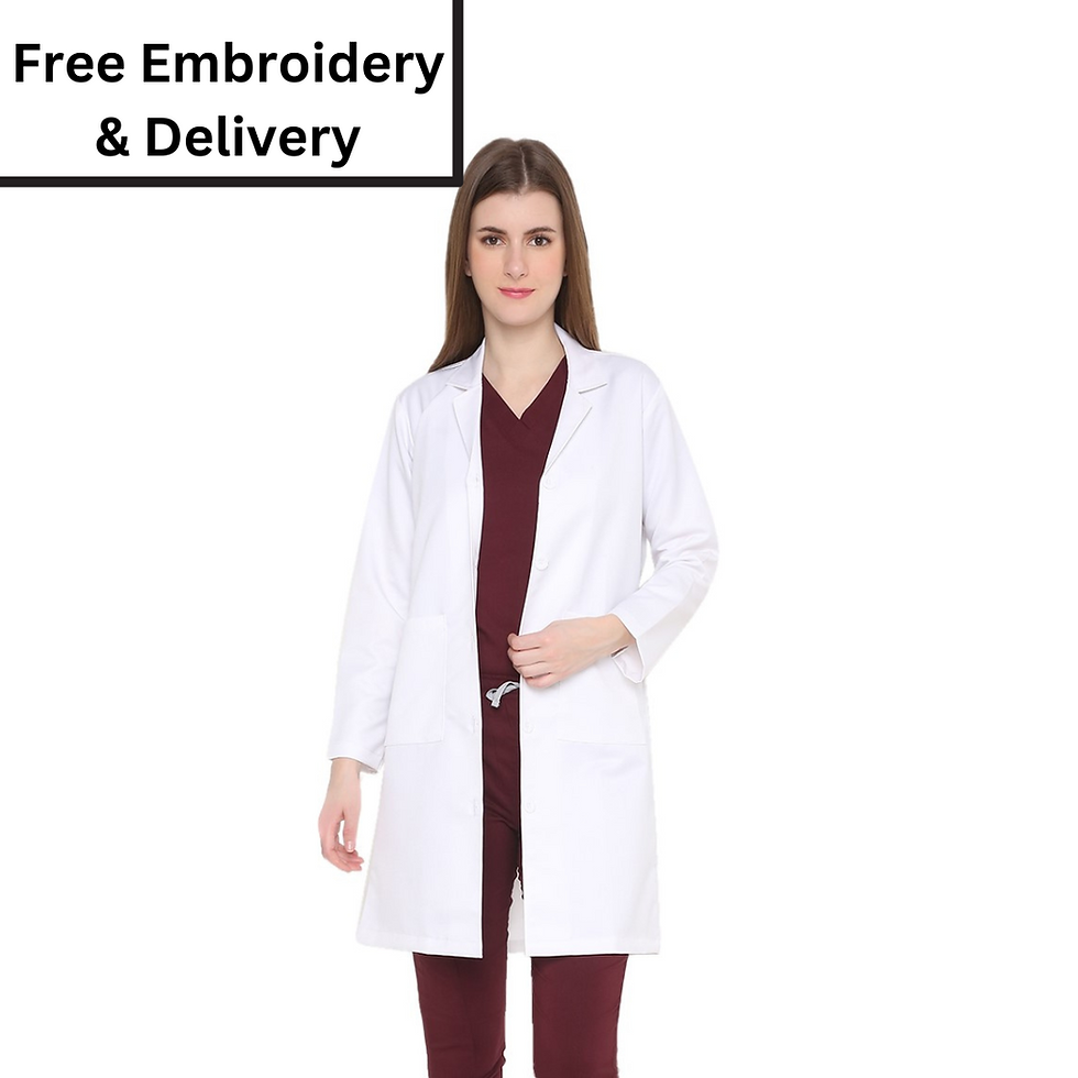 Womens doctor apron long coat full sleeves