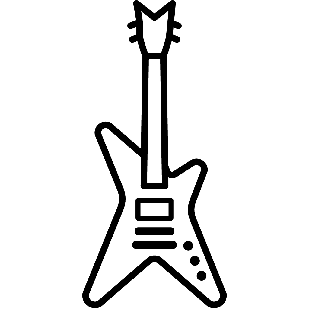 Dibujos de guitarras para imprimir y colorear
