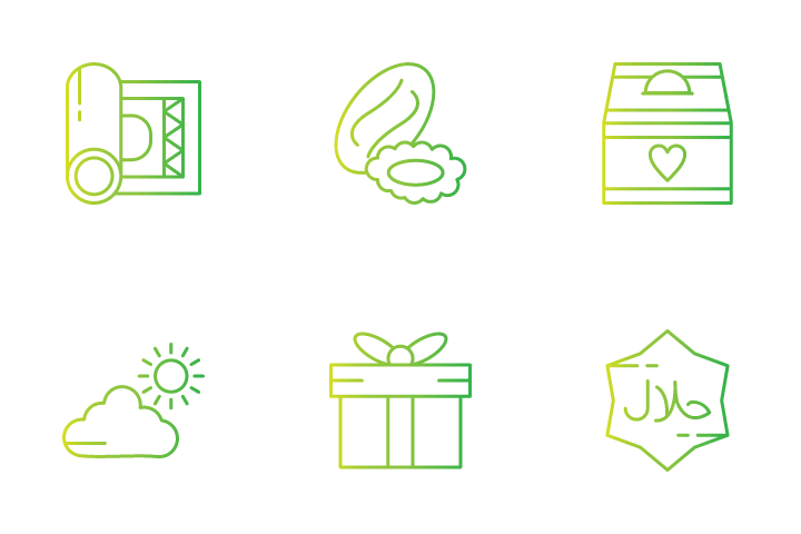 Arabic turban gradient icons