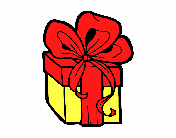 Dibujo de regalo de navidad pintado por en el dãa