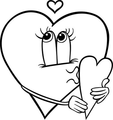 Manta de felpa corazãn con tarjeta de san valentãn para colorear