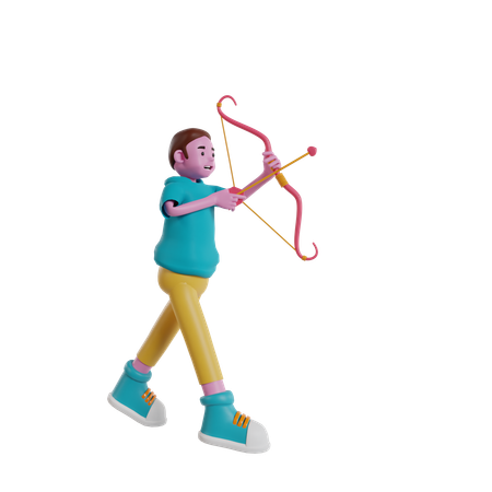 Male archery d illustration download in png obj or blend format