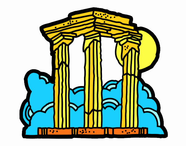 Colored page temple of olympian zeus painted by user not registered