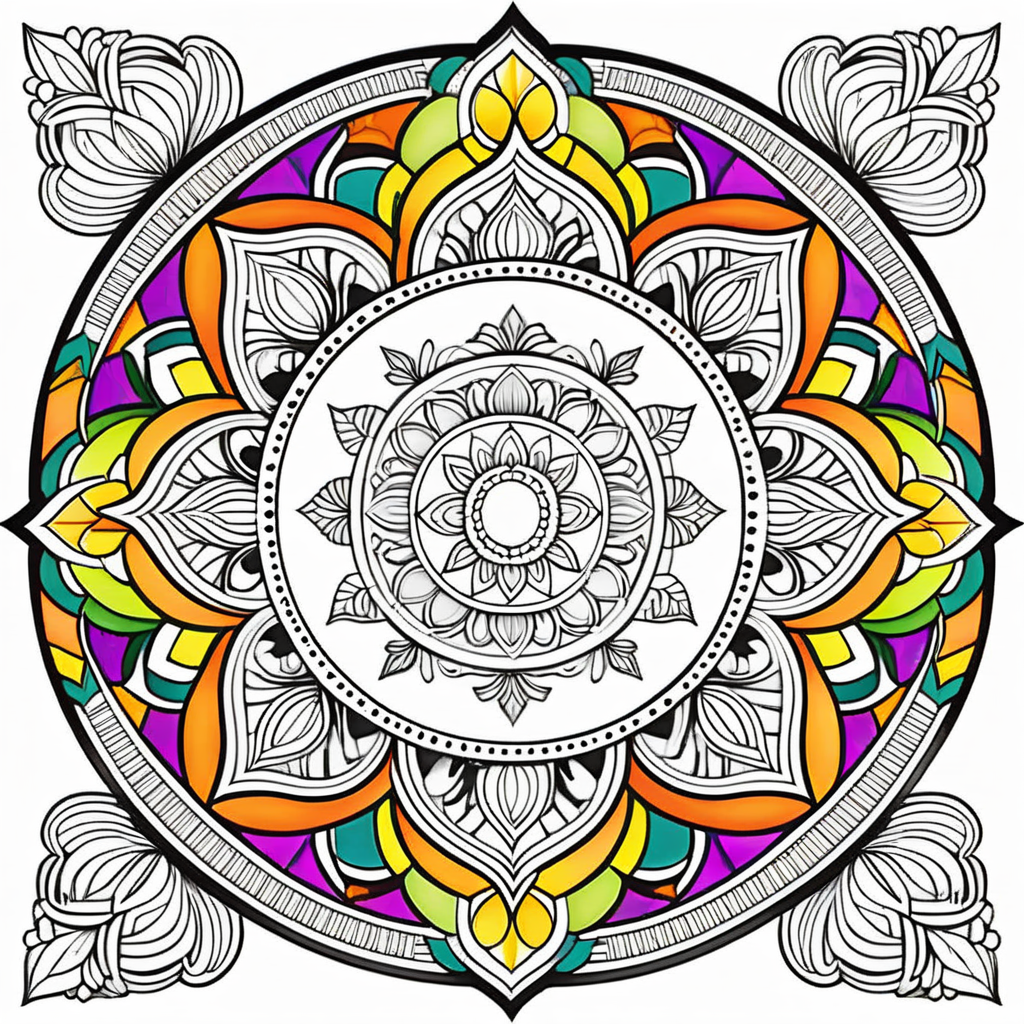 No color creative different mandala for coloring