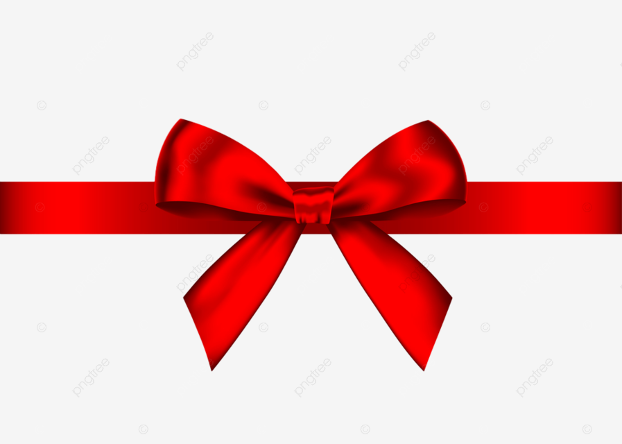 Arco de regalo realista rojo con horizontal png cinta aislado sobre fondo blanco enamorado florido png y vector para dcargar gratis