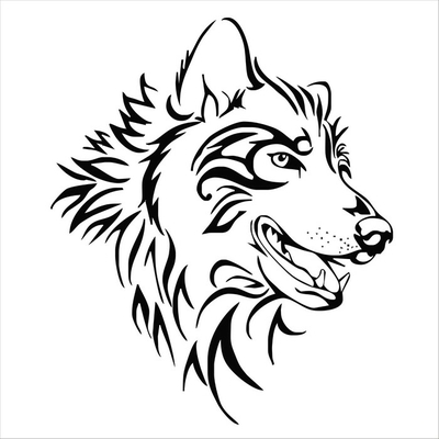 Wandtattoo wolfskopf tattoo
