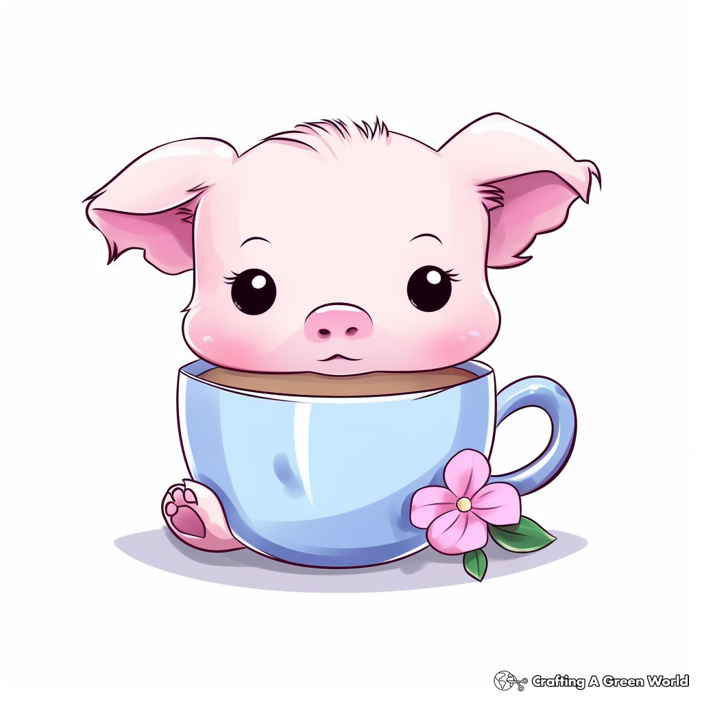 Cute piggy coloring pages