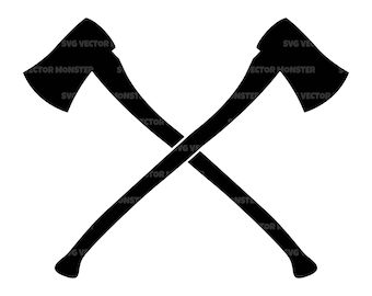 Crossed axes svg woodsman svg firefighter axe svg