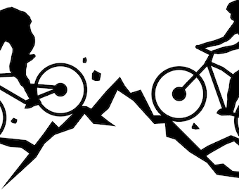 Bike mountain mountain bike outline silhouette vector svg eps jpg png