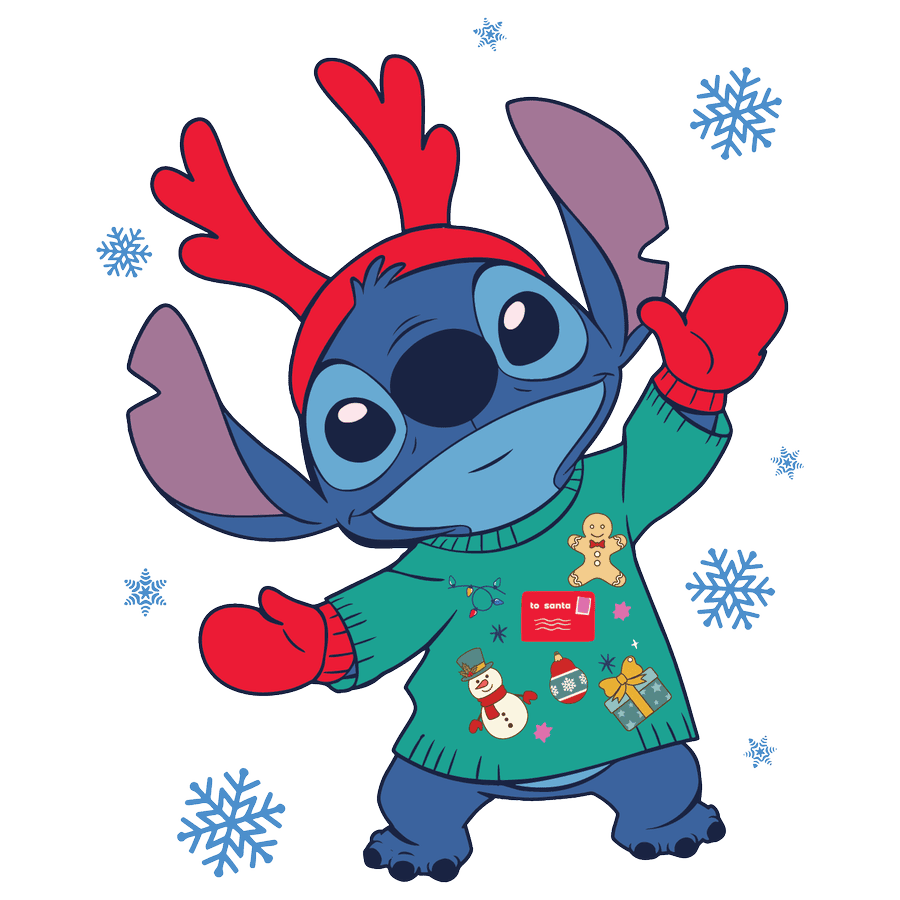 Adorable disney stitch christmas svg design