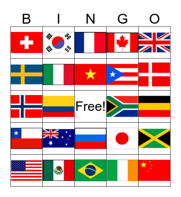 Flag day bingo cards