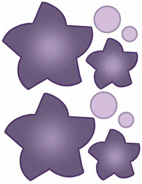 Colored star flower template download printable pdf