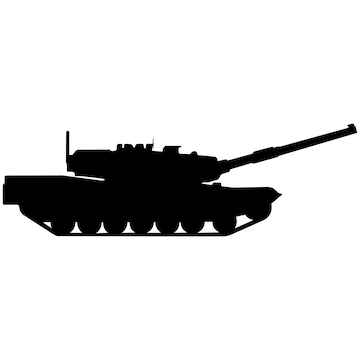 Premium vector military tank silhouette design on a white background