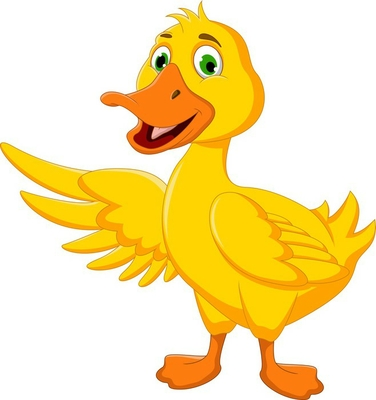 Cortina de ducha pato lindo posando dibujos animados