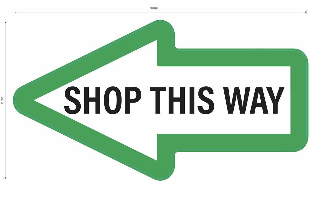 Shop this way arrow durable matte laminated vinyl floor sign