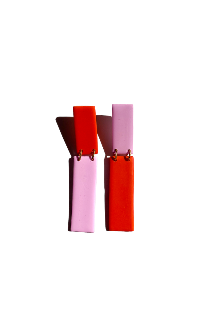 Artemis earrings periwinkle orange â bench pressed letterpress