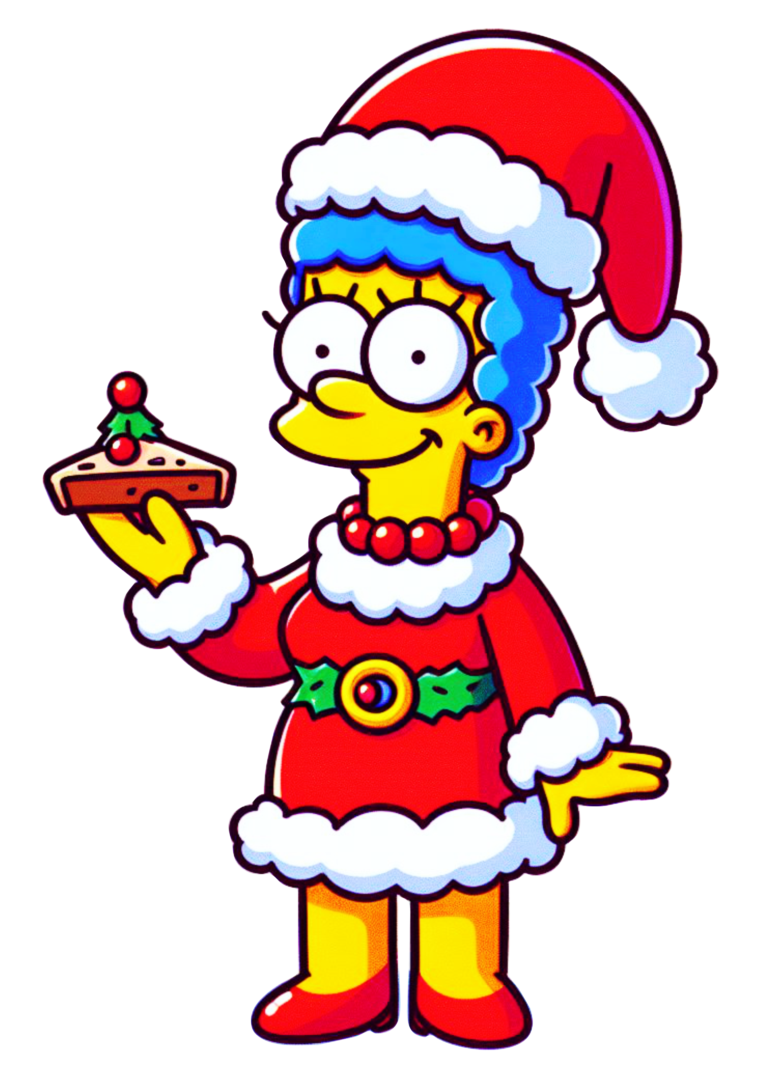 Os simpsons marge gorro do papai noel decoraãão de natal desenho fundo transparente png