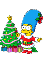 Os simpsons marge decoraãão de natal fundo transparente png