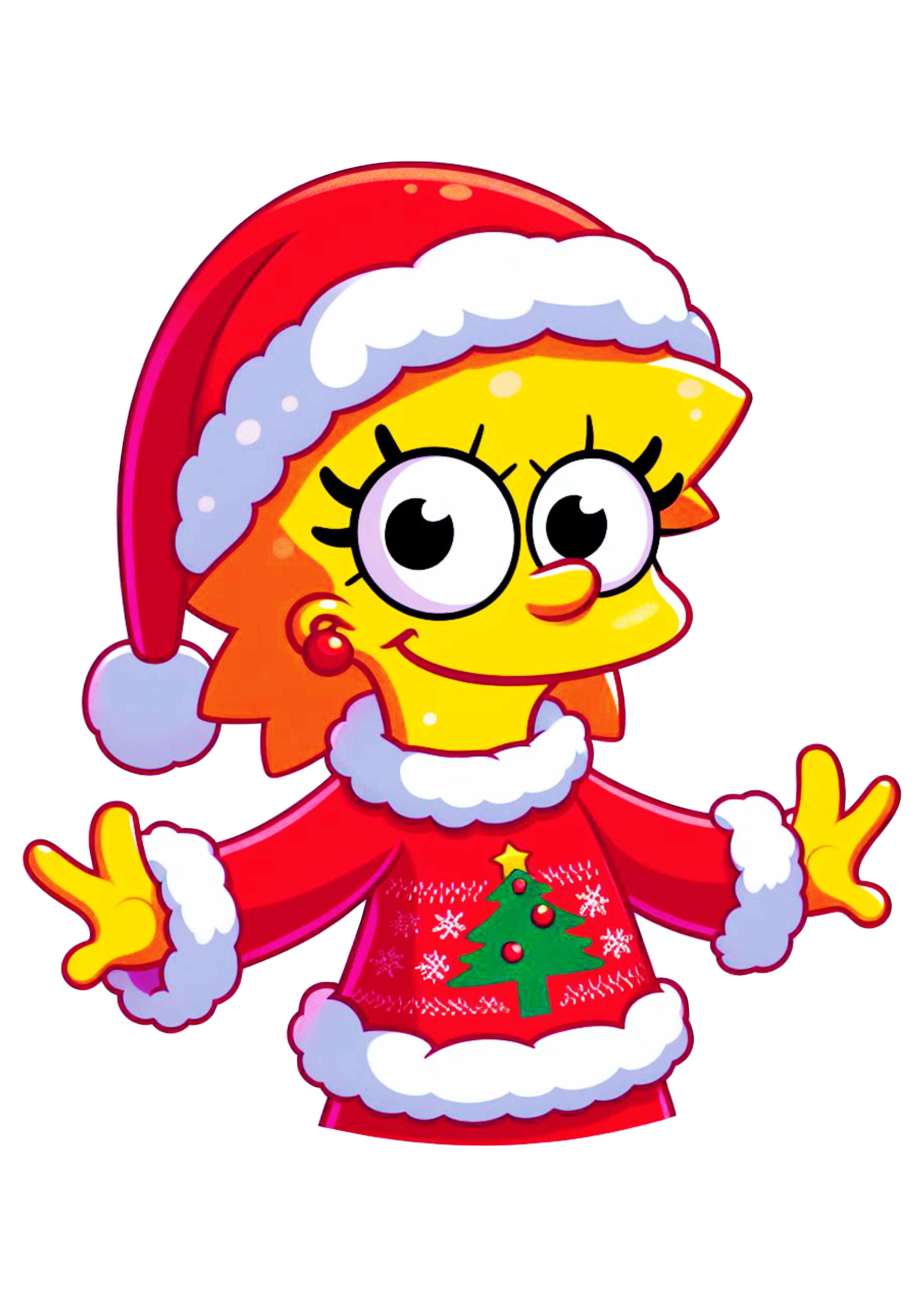 Os simpsons lisa gorro do papai noel imagens de natal desenho png