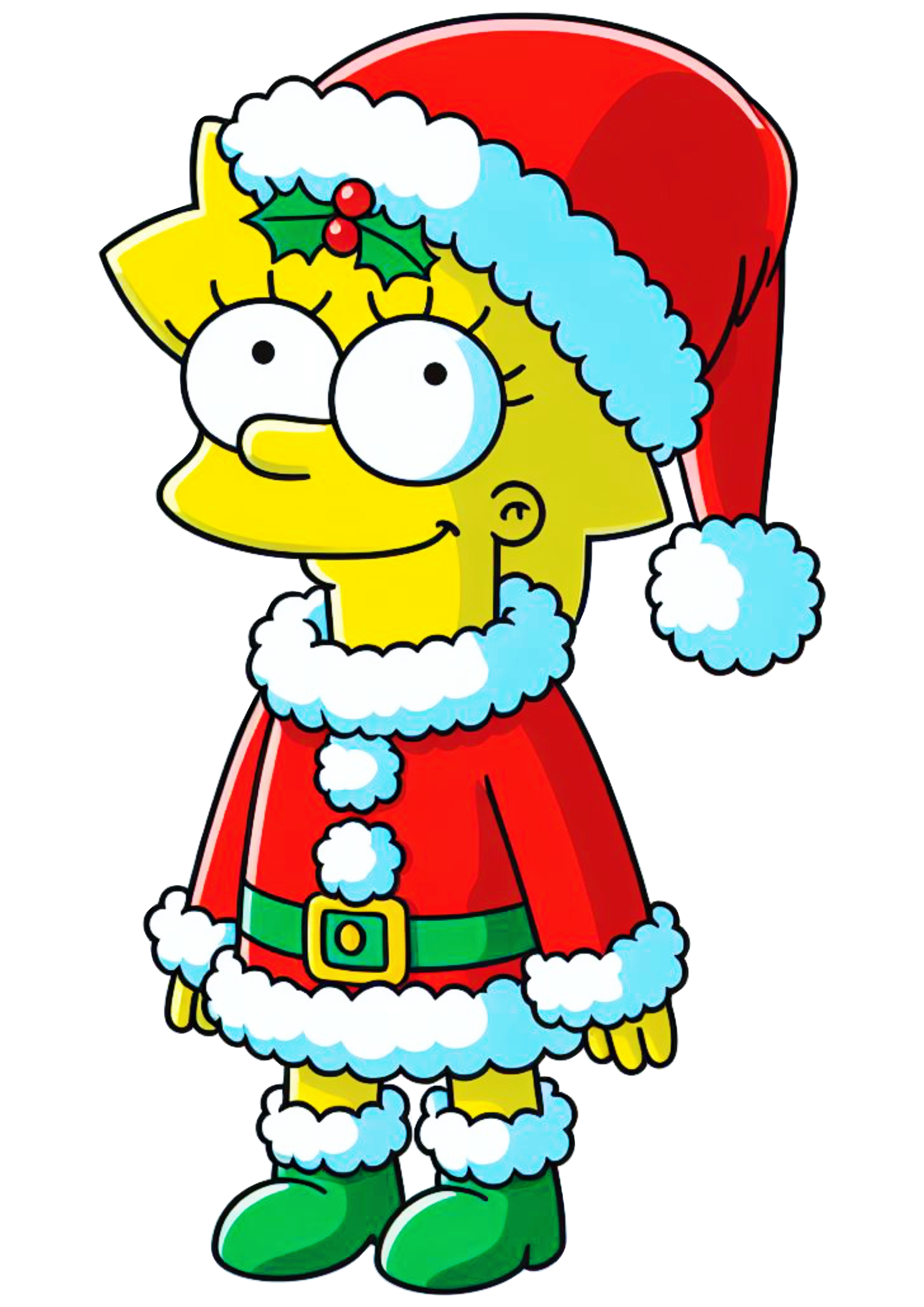 Os simpsons lisa gorro do papai noel imagens de natal desenho infantil ilustraãão png