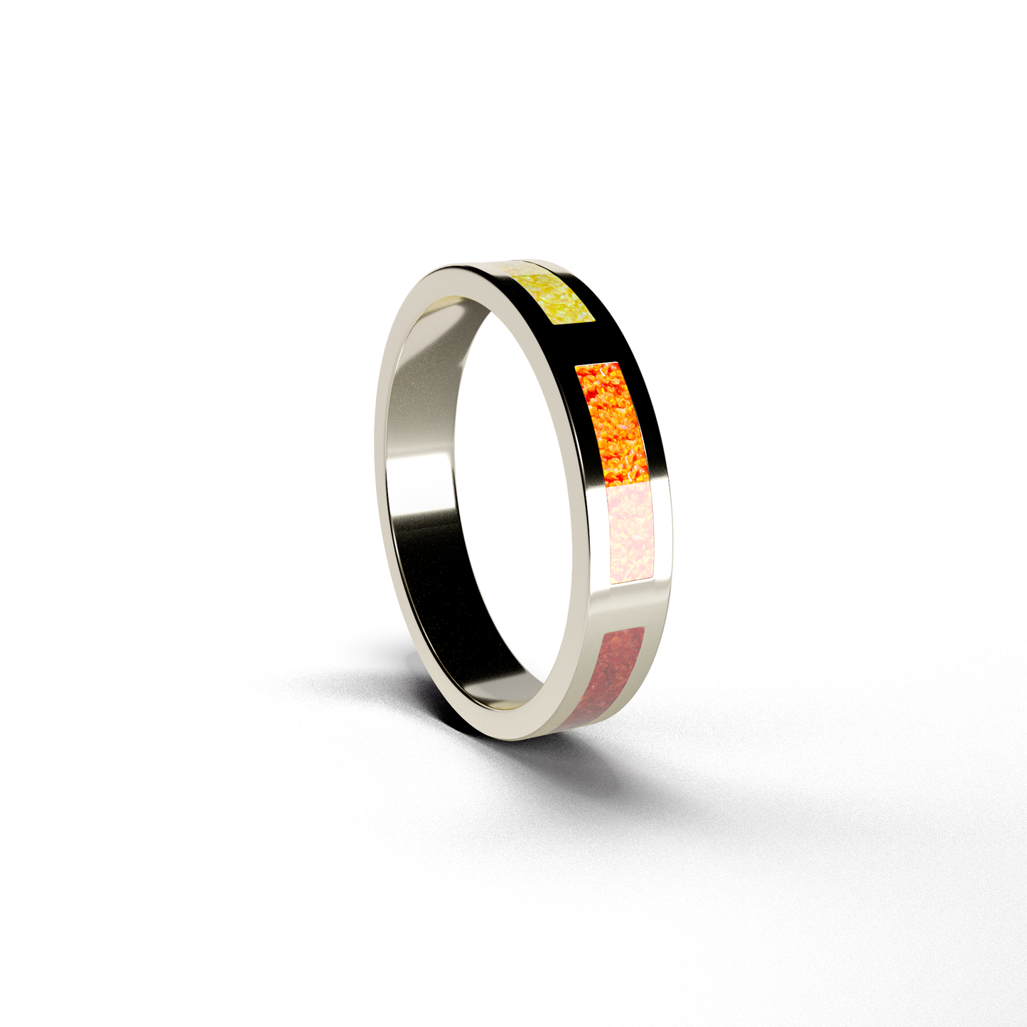 Opals ashes rainbow unisex memorial ring