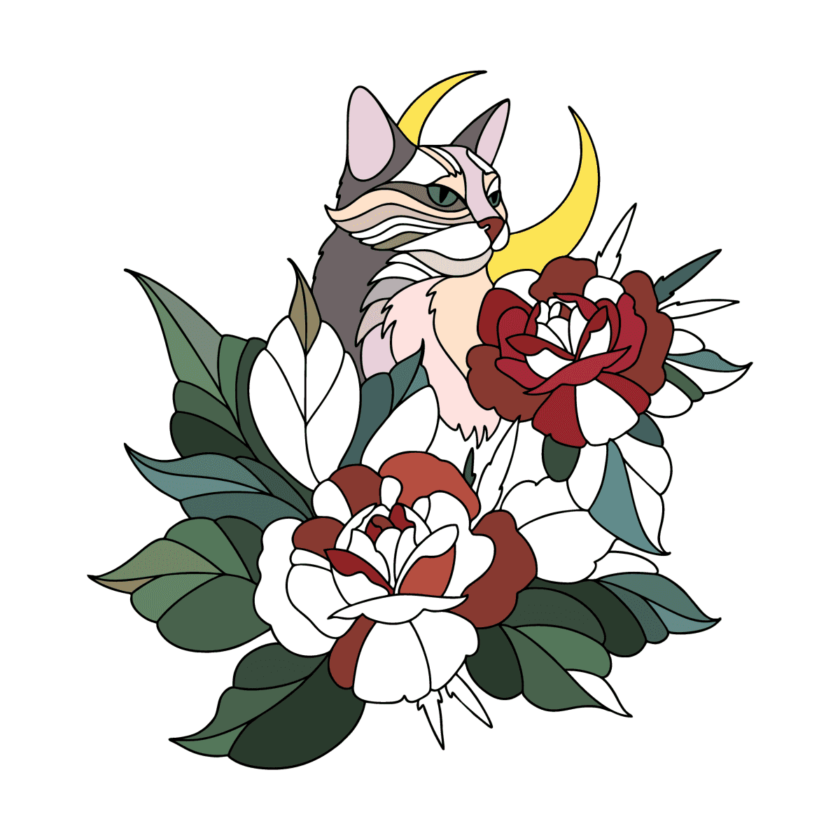Vãrityskuva luonnoskissan tatuointi coloring