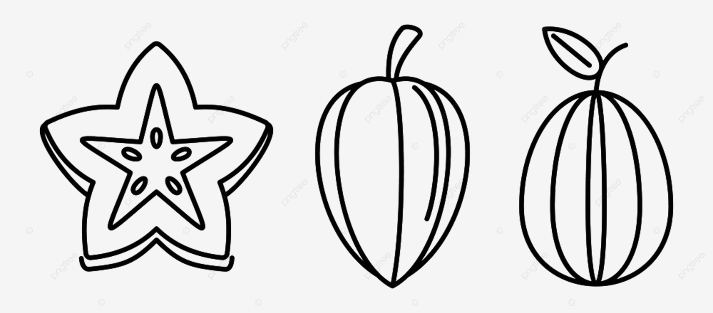 Carambola star fruit icons set star drawing fruit drawing star sketch png and vector with transparent background for free download