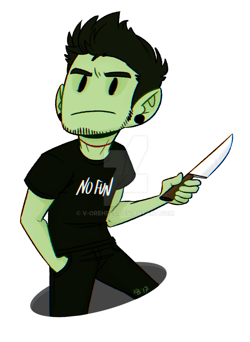 Knife brandishing weirdo by v