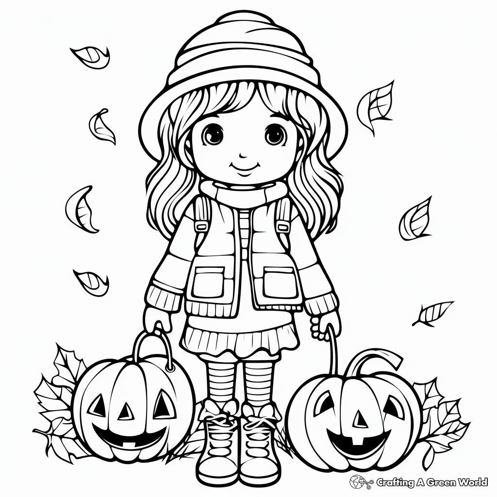 Aesthetic fall coloring pages