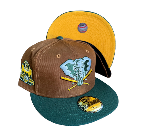 Oakland athletics as fifty fitted hat cap year side patch