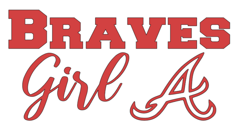 Atlanta braves girl mlb baseball car laptop cup sticker decal
