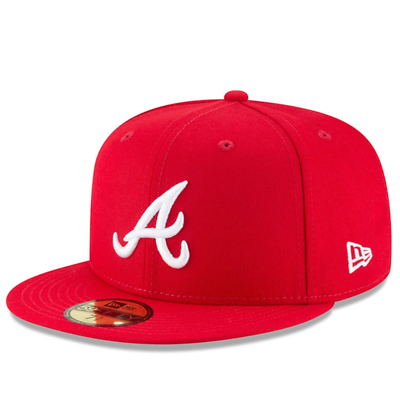 Mlb atlanta braves a fifty mens fitted new era hat cap red white