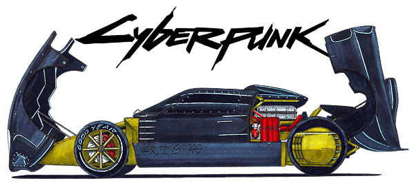 Concept art car ford gt cyberpunk bath towel by vladyslav shapovalenko
