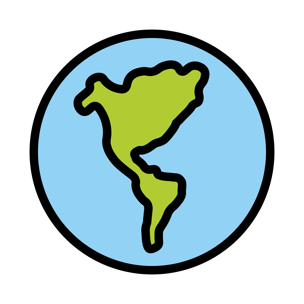 Ð globo terrãqueo mostrando amãrica emoji