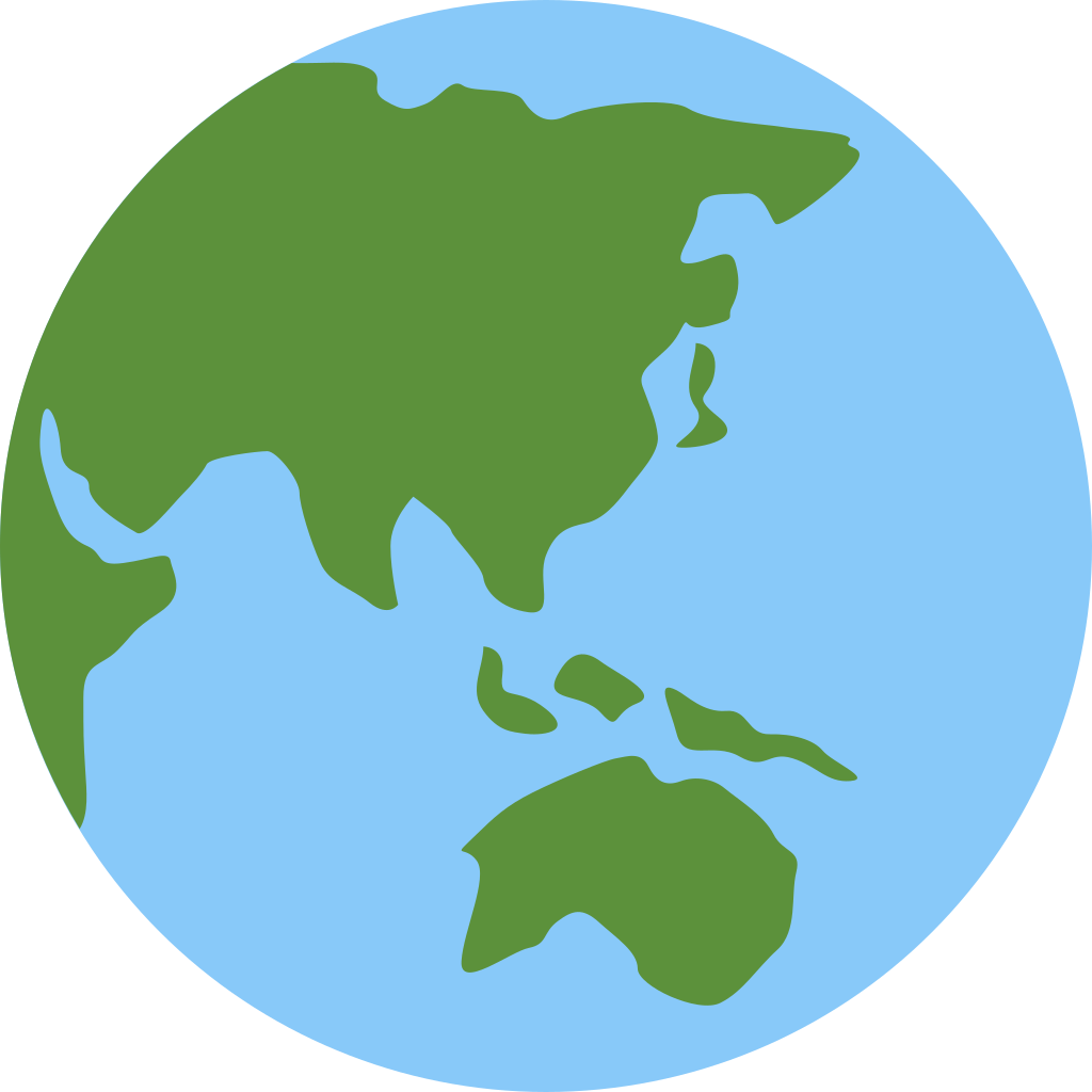 Ð globo terrãqueo mostrando asia y australia emoji