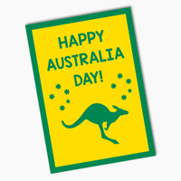 Green gold kangaroo stralia day party flag bunting