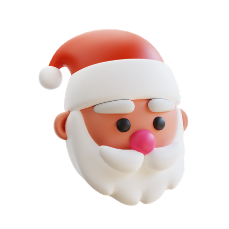 Santa head d icon download in png obj or blend format