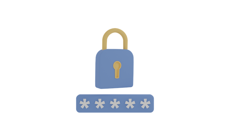 Laptop locked d icon download in png obj or blend format