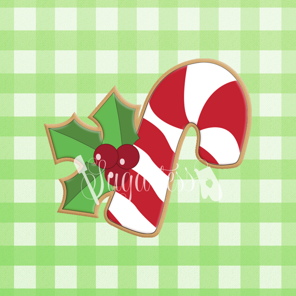Chubby candy cane with bow cookie cutter shopify â cutters