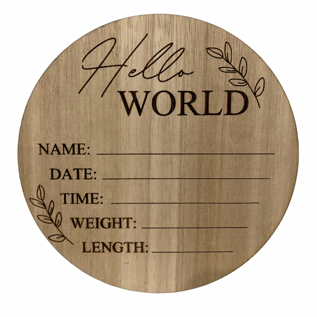Birth announcement details board â peach may
