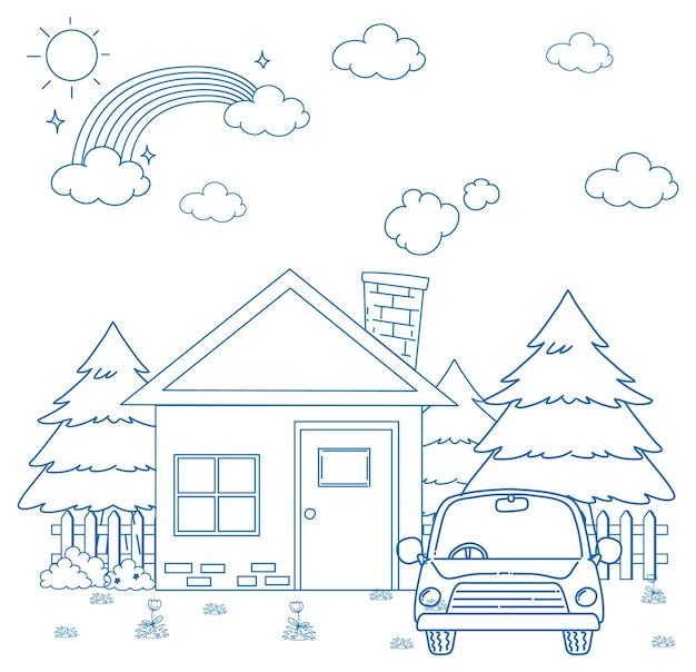 Car repair shop coloring page images