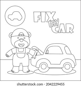 Vector illustration car repair shop cartoon ññððºðððñ ððµðºñðñððñ ðñðñððºð ððµð