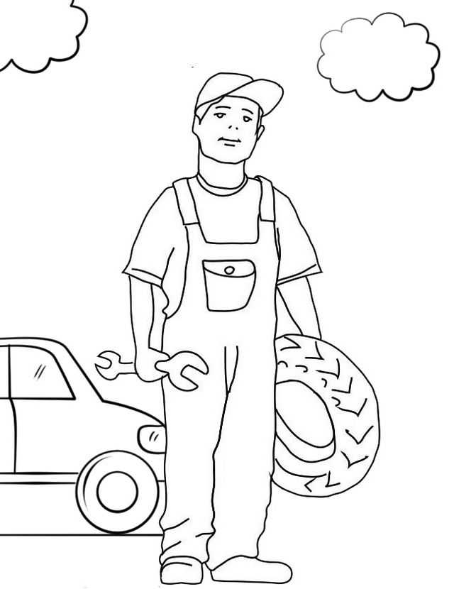 Top mechanic coloring page for boy coloring pag for boys community helpers prchool crafts coloring pag