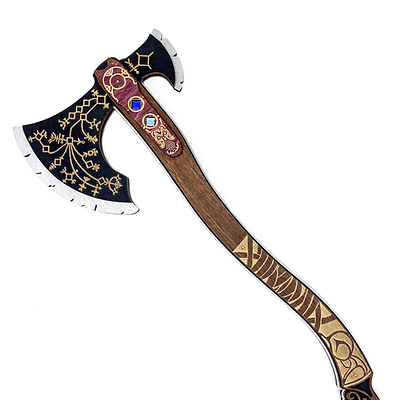 Wooden tactical axe blue war party