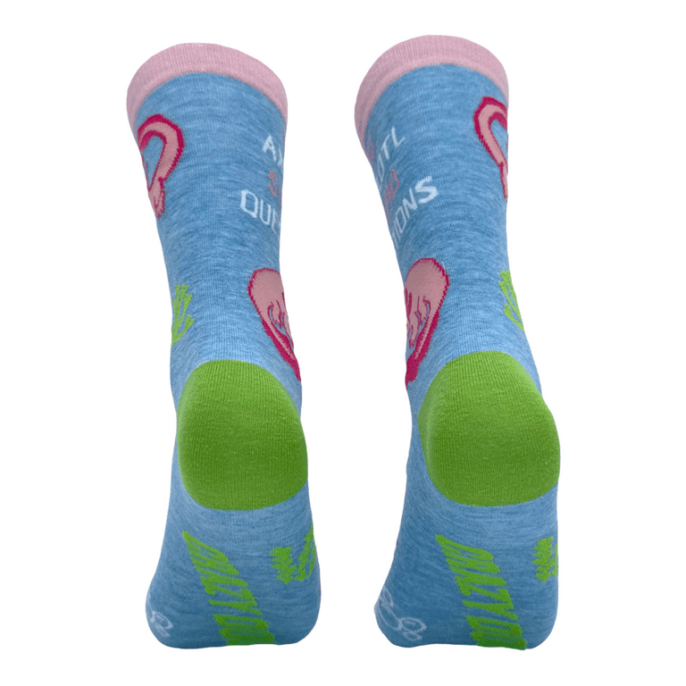 Womens you axolotl stupid questions socks funny cute salamander joke footwear