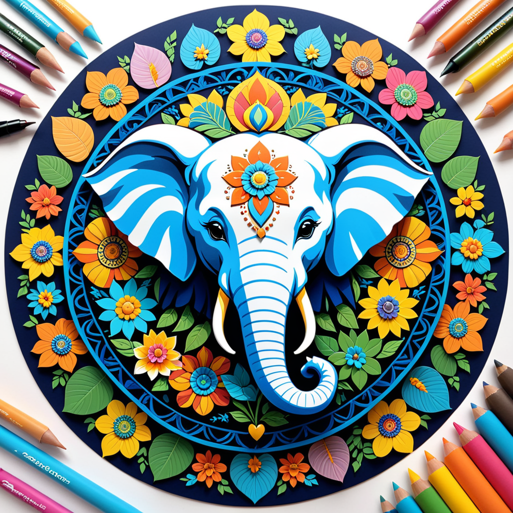 Colored elephant art