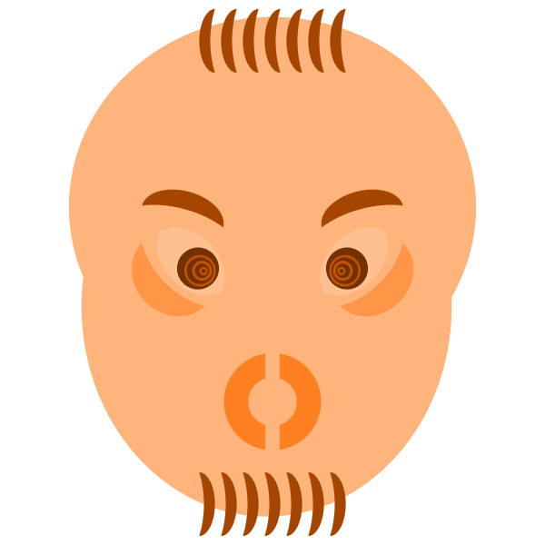 Astonished mans face free svg