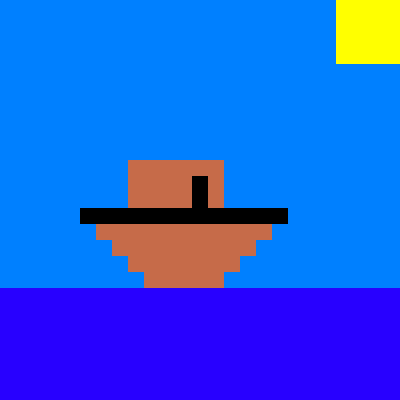 Pixel art a boat x pixel by helplzfam