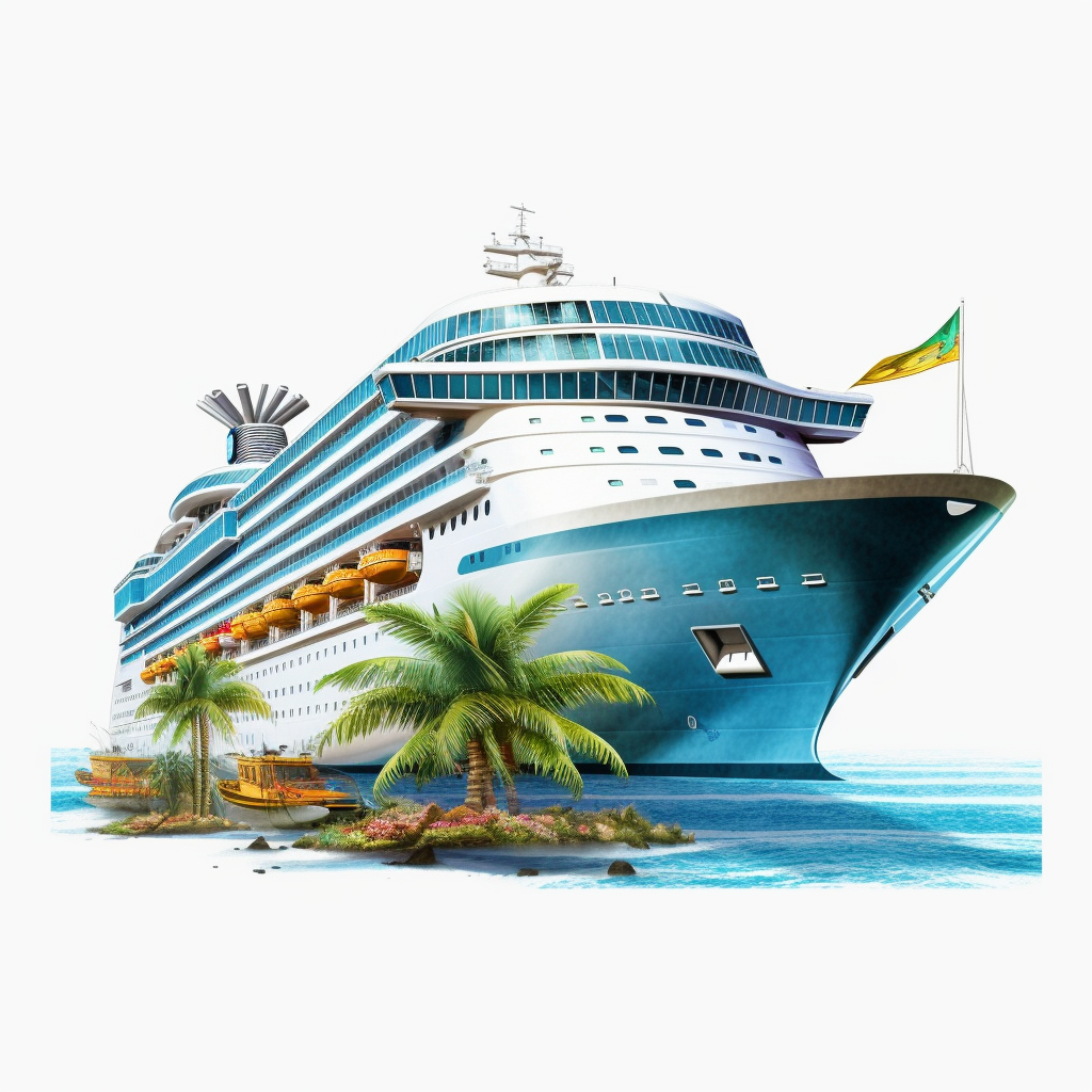 Photorealistic cruise cliparton white background with margins