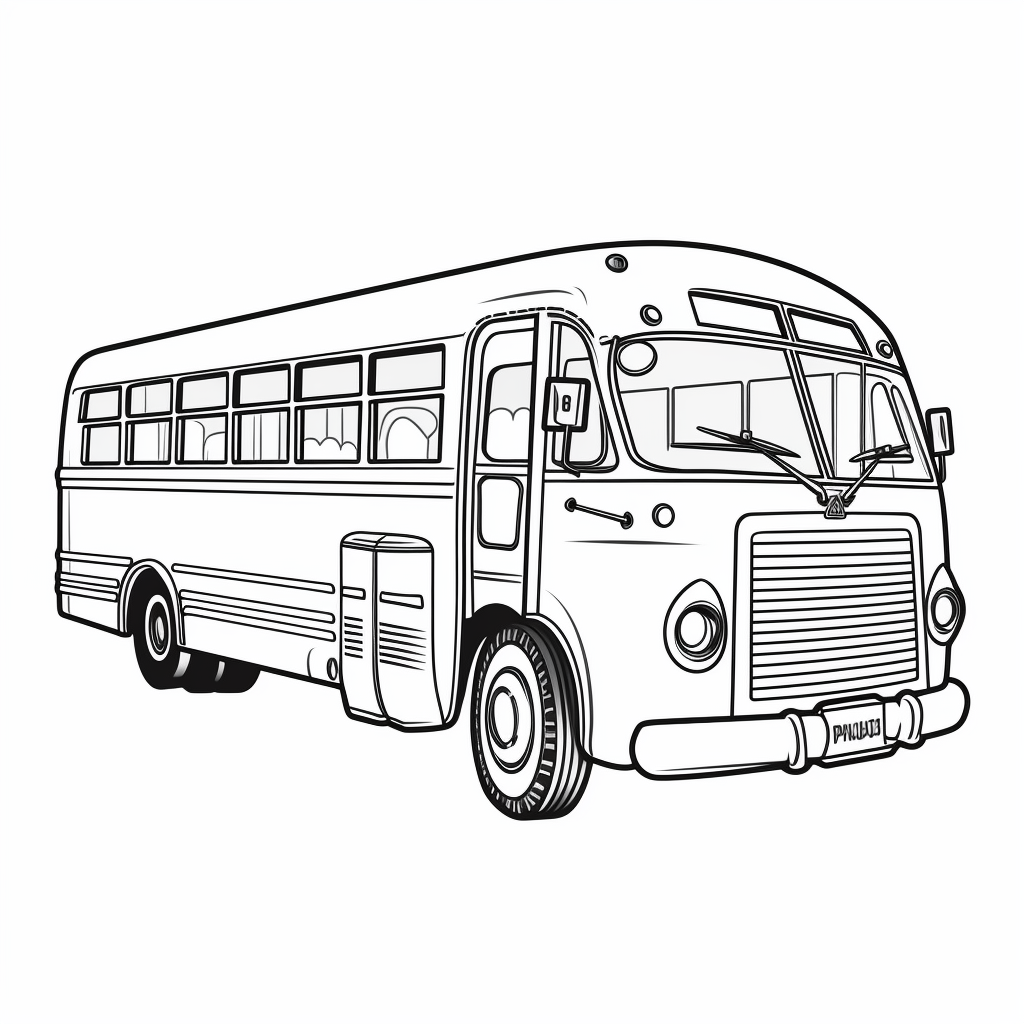 Coloring page bus clip arts with white backgroundthick lineseasy for a child from to years old to draw ithigh quality